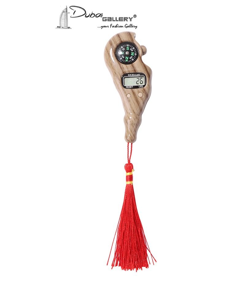 DubaiGallery Portable Digital Finger Counter Tasbih Portable Rotating Prayer Beads with Digital Counter with Compass - Image 1