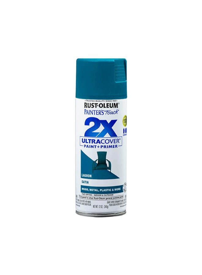 RUST-OLEUM 334074 طلاء رذاذ لمسة الرسام 2X تغطية فائقة، 12 أونصة، لاغون ساتين - Image 1