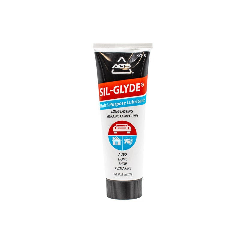 AGS Automotive Solutions SIL-Glyde Multi-Purpose All-Weather Lubricating Compound for All Surfaces - 8 oz Tube, Versitle Multi-Purpose Lubrication, All Weather, Auto, Home, Farm and Shop - Image 1