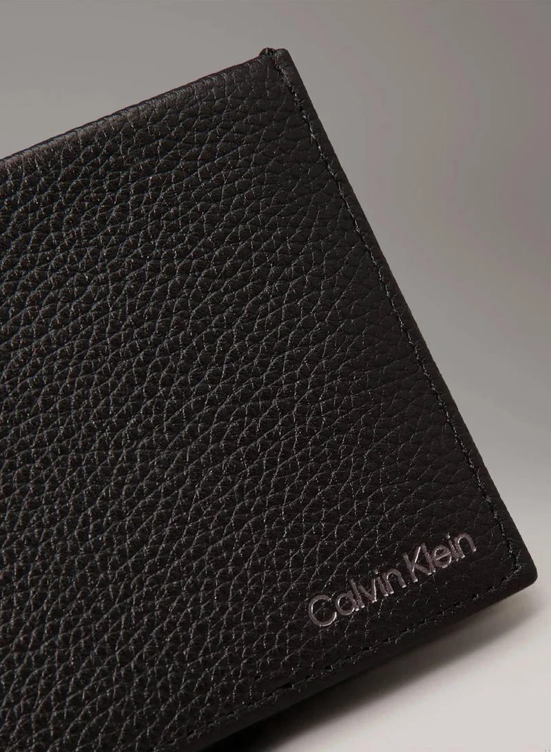 Calvin Klein Ck Black Leather RFID Trifold Wallet for Men | Best Price UAE