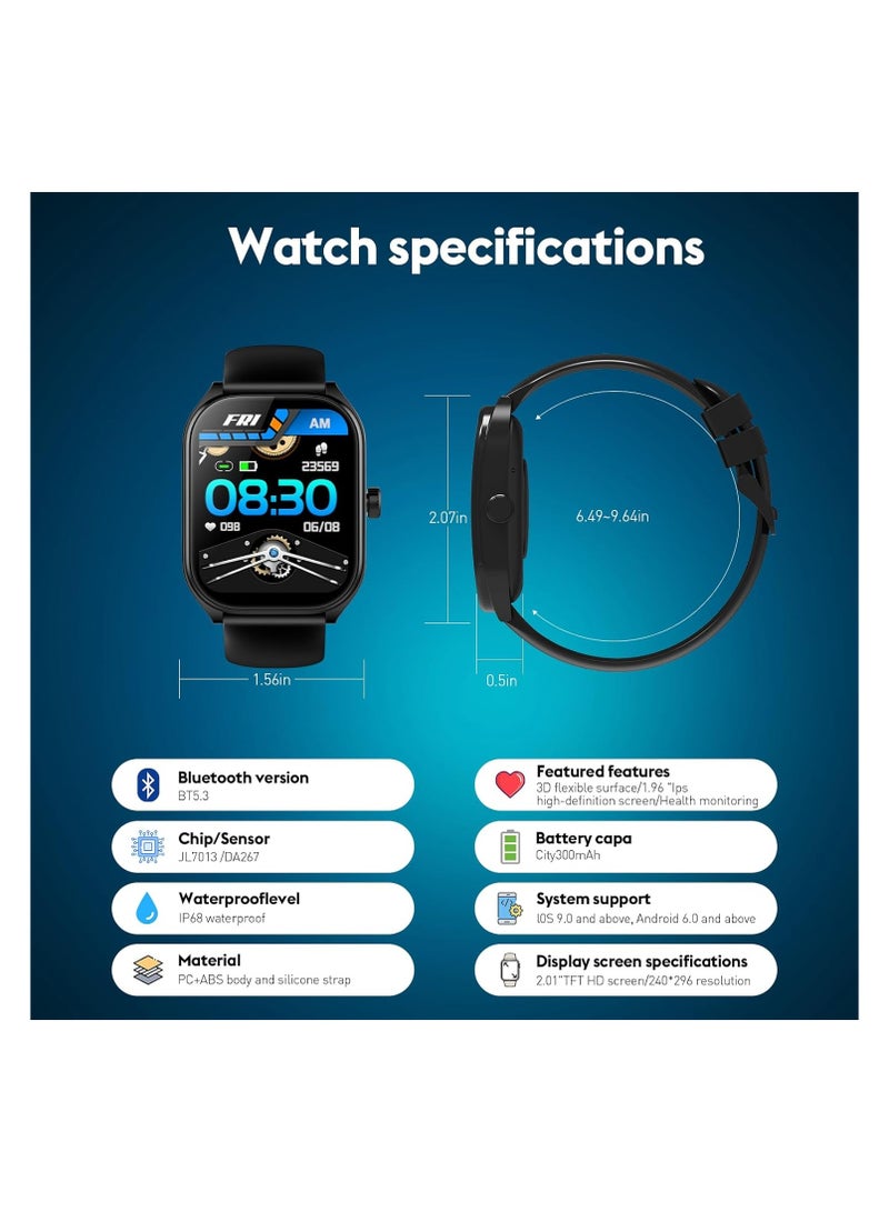 Lenyes 2.01 Inch Curved Screen Smart Watch HD Bluetooth Call Sport Fitness Tracker Waterproof Smartwatch For Men Women - Image 2