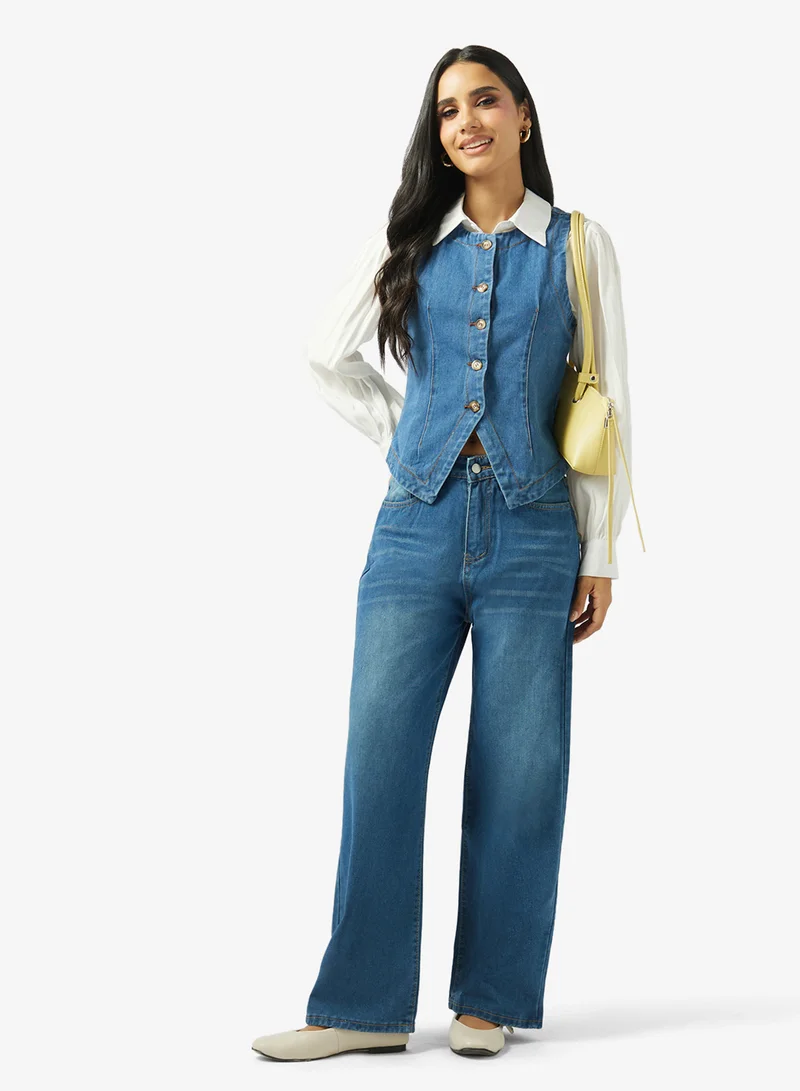 Ginger Mid Rise Straight Fit Jeans