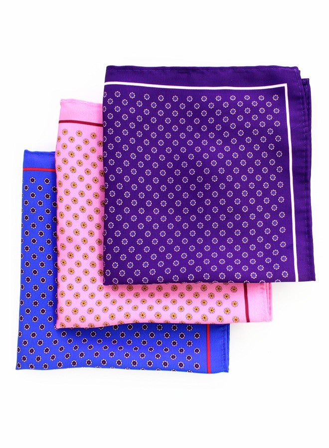 JEMYGINS 6PCS Red Yellow Pink Blue Silk Pocket Squares for Men Handkerchief Hanky Set (1) - Image 4
