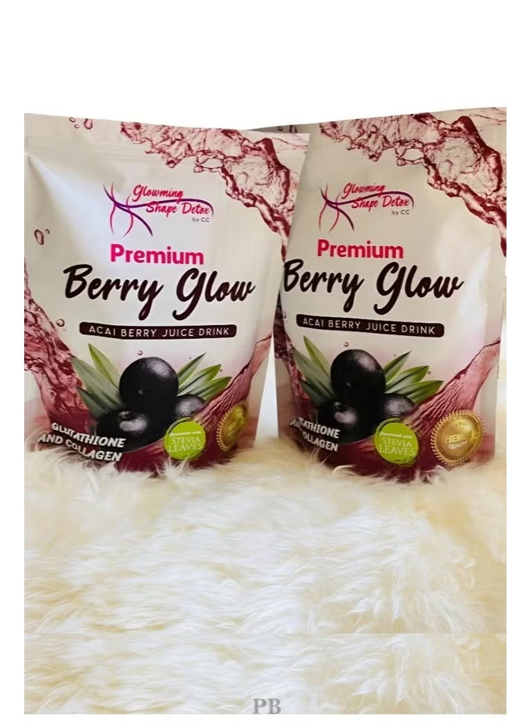 Glowming Shape Detox Premium Berry Glow Acai Berry Juice Drink Set of Two each 200g - Detox, Weight Loss & Skin Glow - Image 1