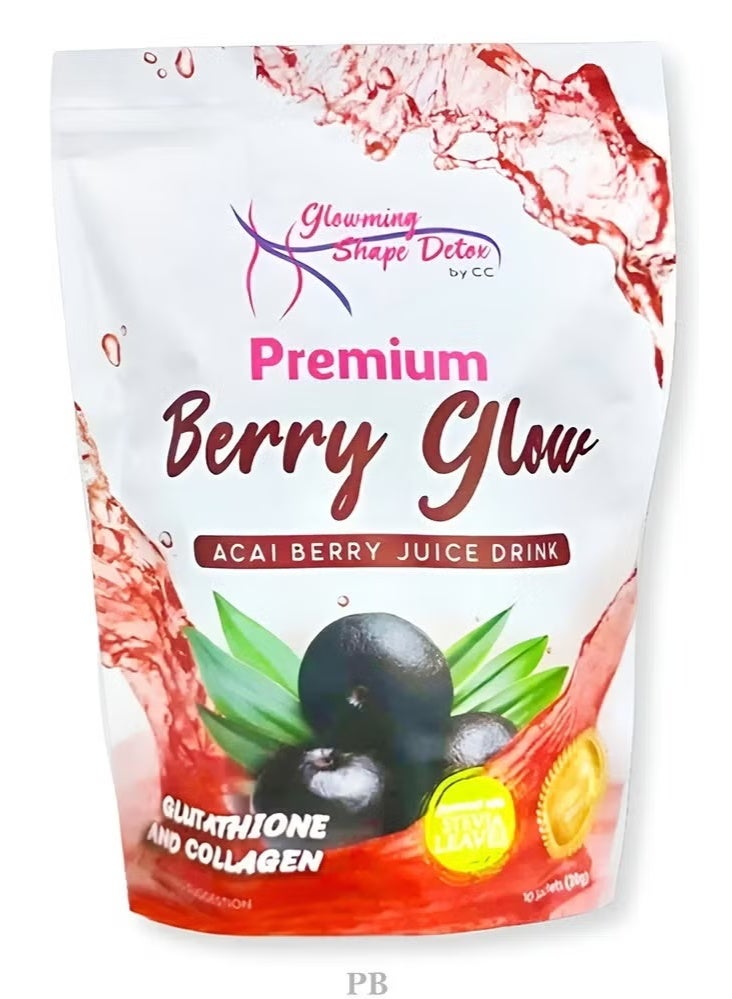 Glowming Shape Detox Premium Berry Glow Acai Berry Juice Drink Set of Two each 200g - Detox, Weight Loss & Skin Glow - Image 2