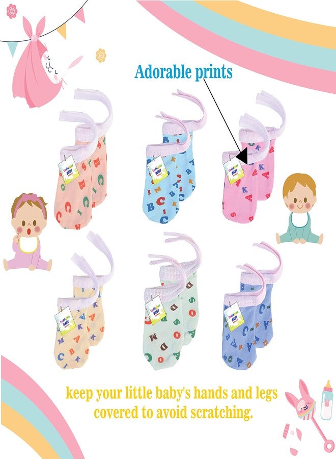 Toddylon طقم قفازات وأحذية تويديولون للأطفال | ملابس حديثي الولادة | قفازات يد | جورب | أساور | قطن | مجموعة | منتجات الرضع (متعدد الألوان، 0-6 أشهر) - Image 4