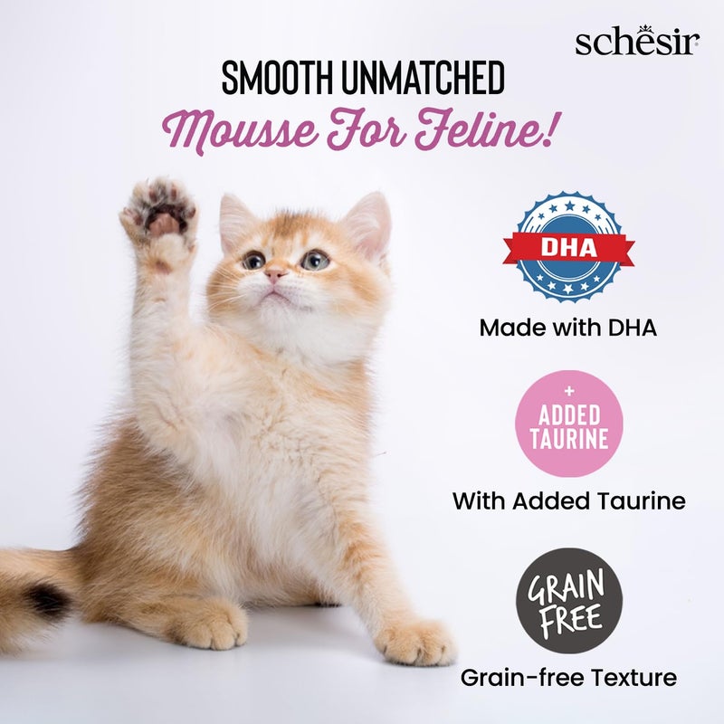 Schesir Baby Cat Mousse, Salmon and Chicken Highly Nutritional Premium Cat Food, 70 G,Cream - Image 3