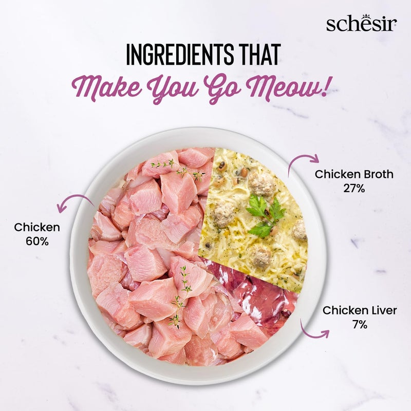 Schesir Baby Cat Mousse, Salmon and Chicken Highly Nutritional Premium Cat Food, 70 G,Cream - Image 4