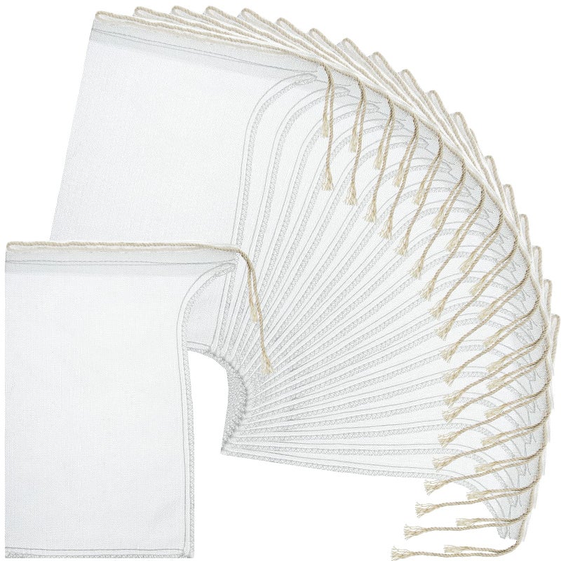 Shappy Shappy Compost Tea Bag Pump Strainer Mesh Filter Bag with Drawstring 600 m for Prevents Clogging During The Straining Process20 Pieces23 x 16 cm 