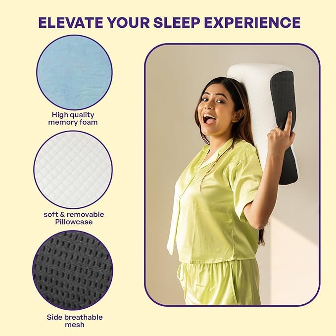 KAPIDA Memory Foam Pillows Neck Pillow Bed Pillow for Sleeping Ergonomic Cervical Pillow for Neck and Shoulder Pain ReliefOrthopedic Contour Pillow for Side Back Stomach Sleeper - Image 2