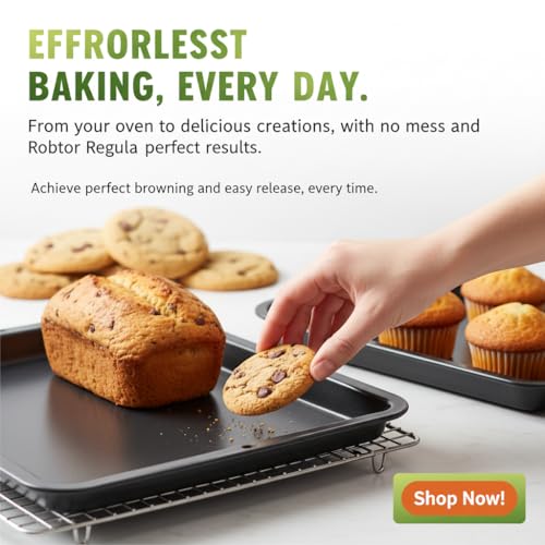 NutriChef 10-Piece Nonstick Kitchen Oven Baking Pans - Premium & Stylish Non-Stick Carbon Steel - Commercial Grade Restaurant Quality Metal Bakeware with Silicone Handles - Easy to Clean, NCSBS10S - Image 3