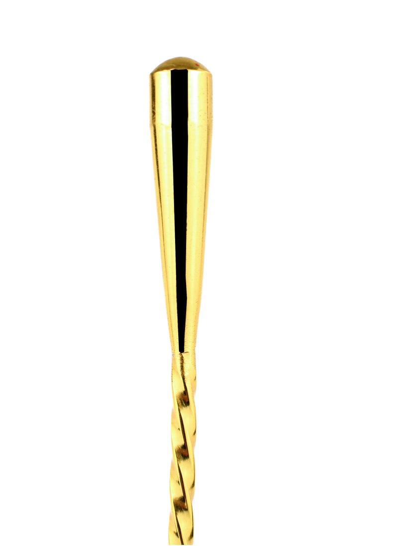 BarPros BarPros 40cm Teardrop Tip Mixing Spoon, Gold-Plated Stainless Steel Cocktail Stirring Spoon, Professional Bartender Tool  - Image 2