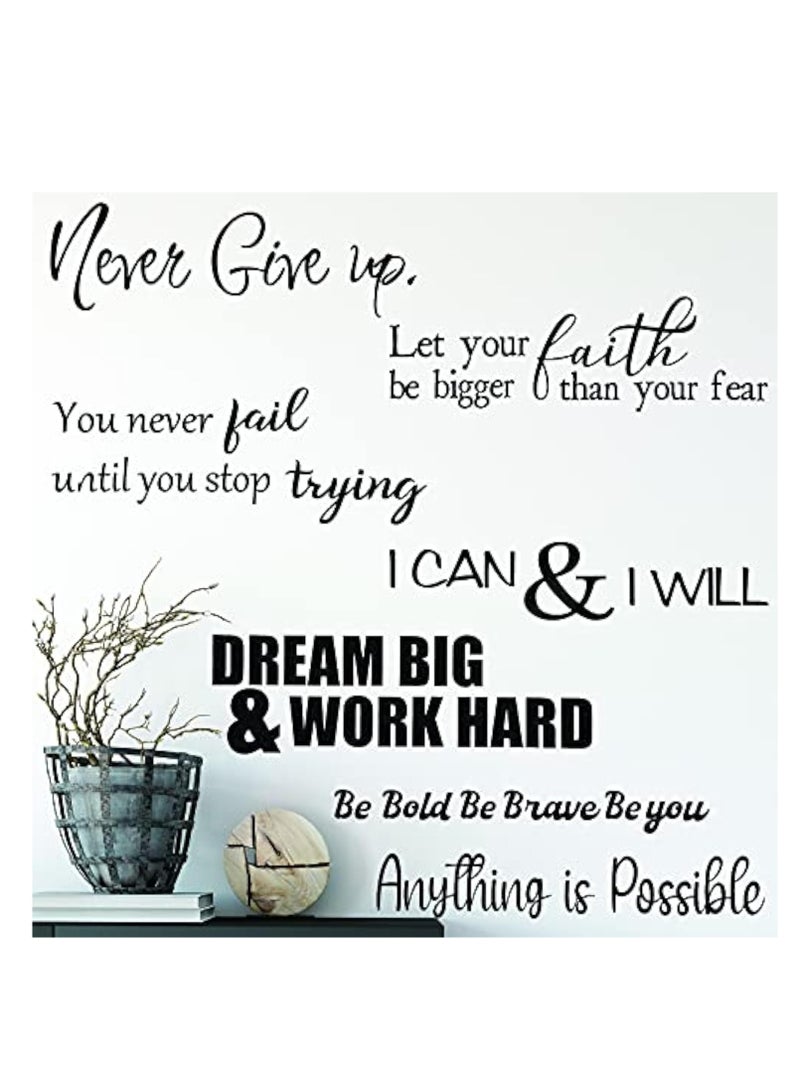 KASTWAVE 5Pcs Wall Decor Sticker Decal, Wall Quotes Stickers, PVC DIY Removable Stickers, Inspirational Quotes Decals, Peel and Stick Motivational Wall Decals, Wall Decals for Living Room Office Bathroom - Image 4
