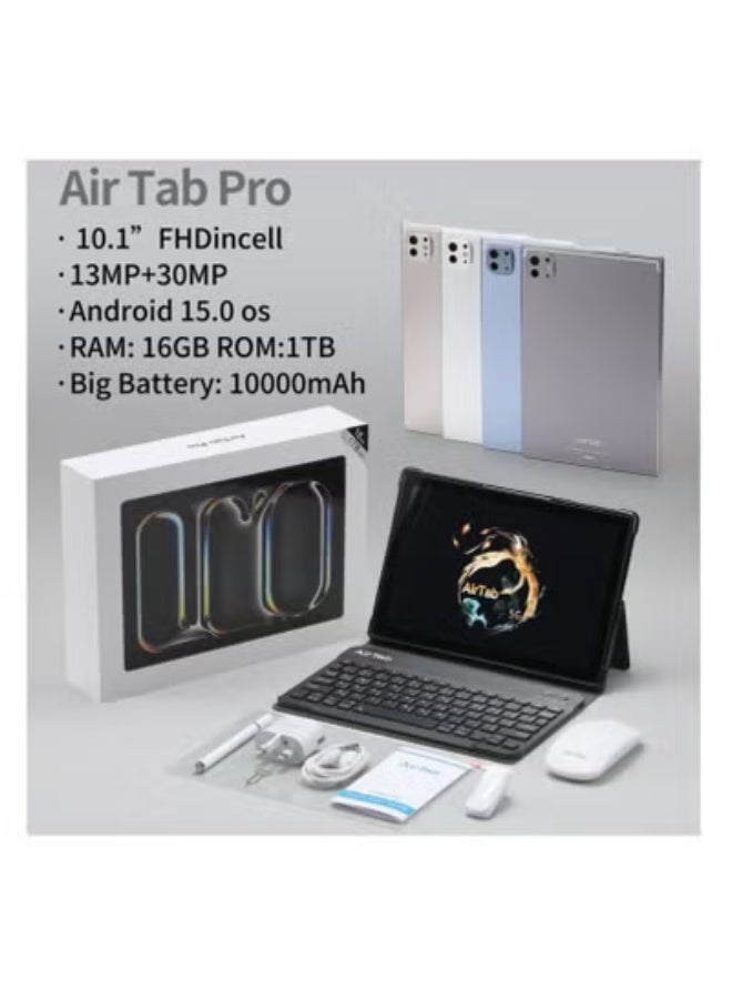 AirTab AirTab Pro 10.1-Inch Android Tablet with Arabic Keyboard | Stylish Grey Finish | 16GB RAM & 1TB Storage | Dual SIM 4G LTE + Wi-Fi | Full HD IPS Display | Quad-Core Processor | Long Battery Life | Ideal for Work, Study & Multilingual Typing  - Image 4