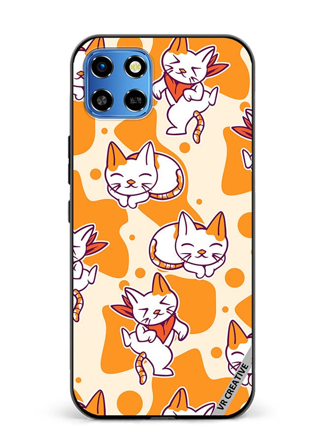 VR CREATIVE Protective Case Cover For Infinix Smart 6 HD Chilling Cat Pattern Design Multicolour - Image 1