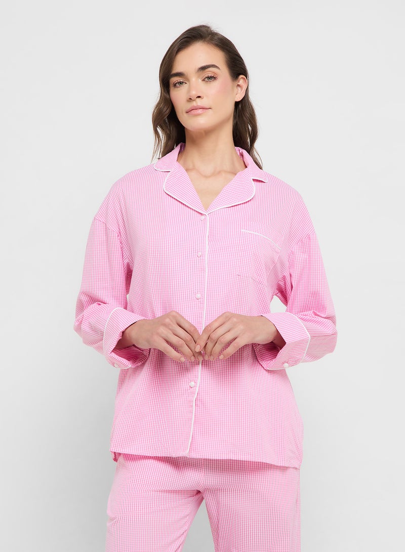 ايلا طقم بيجامة بلوزة وبنطلون بأزرار - Image 3