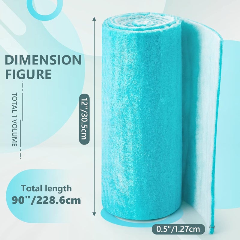 Tudomro 1 Roll 90 Inch Air Vent Filters Material Vent Filters Plus for Air Conditioner Register Pads Cut to Replacement Floor for Home Rv HVAC Ceiling Indoor Dryer Purifiers, 12" Wide - Image 2