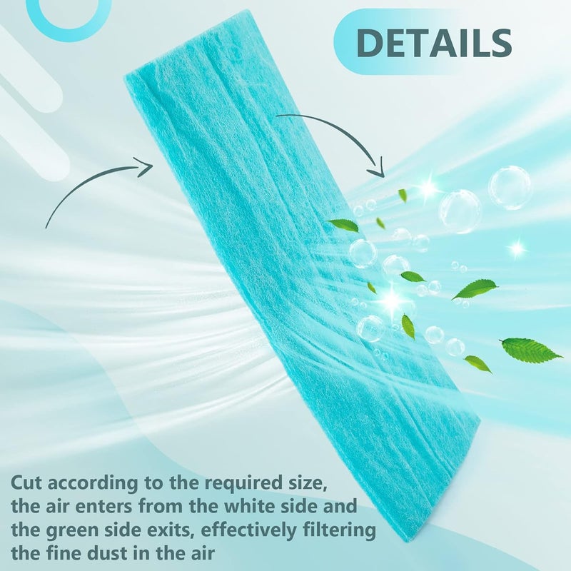 Tudomro 1 Roll 90 Inch Air Vent Filters Material Vent Filters Plus for Air Conditioner Register Pads Cut to Replacement Floor for Home Rv HVAC Ceiling Indoor Dryer Purifiers, 12" Wide - Image 3