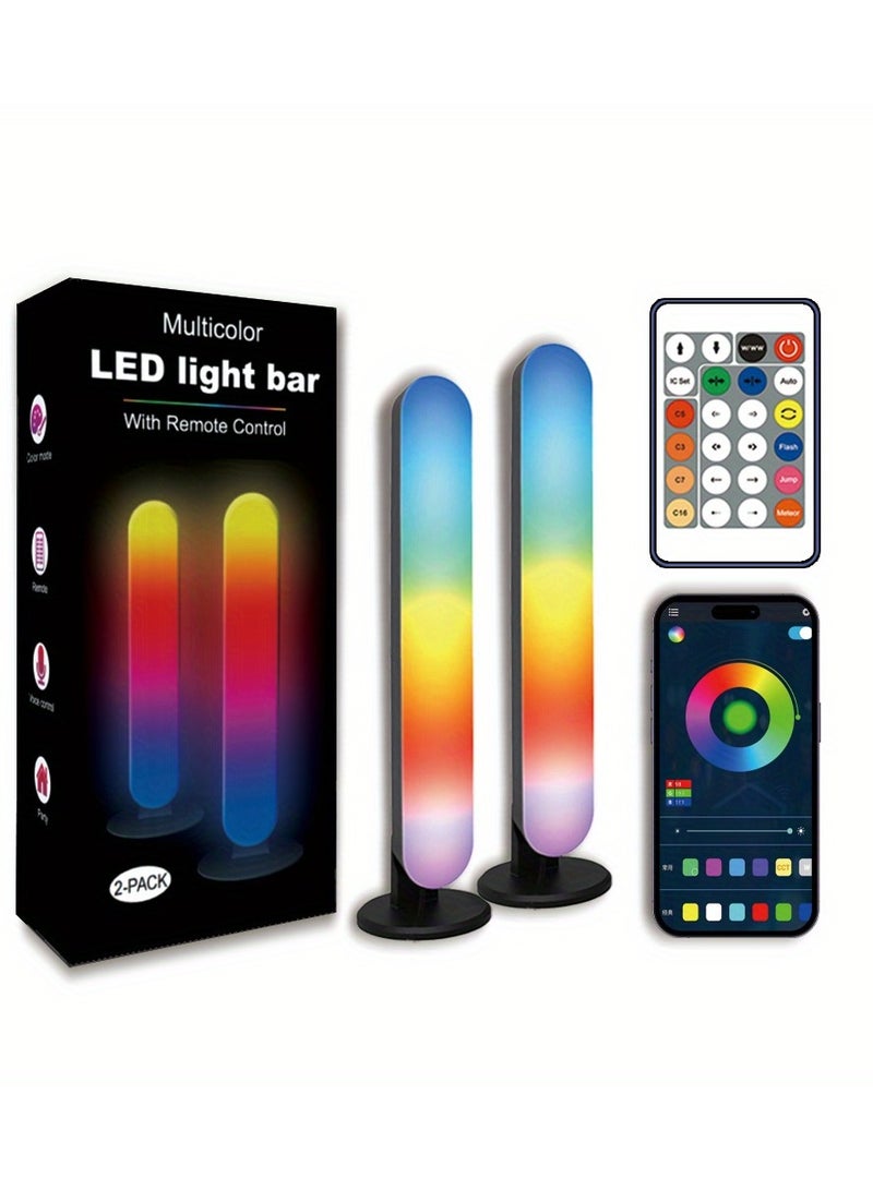 شريط إضاءة LED ذكي مكون من قطعتين مزود بأكثر من 100 وضع ديناميكي وأوضاع مزامنة للموسيقى، وإضاءة خلفية LED للتلفزيون، وإضاءة مزاجية للألعاب والأفلام والكمبيوتر الشخصي والتلفزيون وتزيين الغرفة  - Image 5