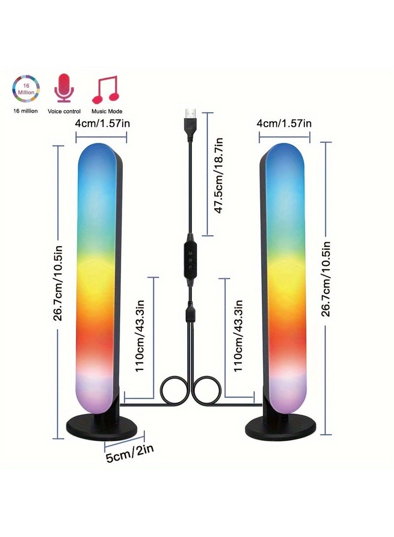 شريط إضاءة LED ذكي مكون من قطعتين مزود بأكثر من 100 وضع ديناميكي وأوضاع مزامنة للموسيقى، وإضاءة خلفية LED للتلفزيون، وإضاءة مزاجية للألعاب والأفلام والكمبيوتر الشخصي والتلفزيون وتزيين الغرفة  - Image 3