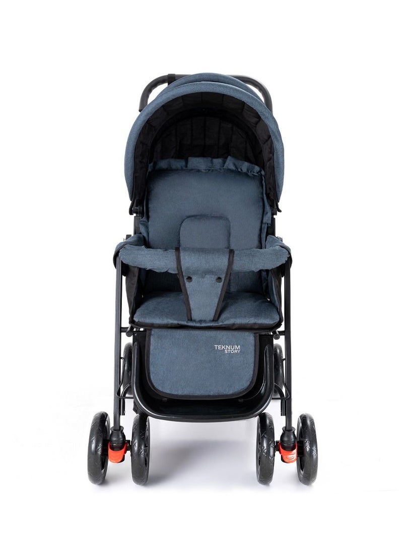 TEKNUM Double Baby Stroller With Hooks - Grey  - Image 5