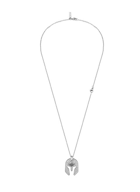 Armor Stainless Steel Gents Necklace Grey With CrystalsPEAGN0032002