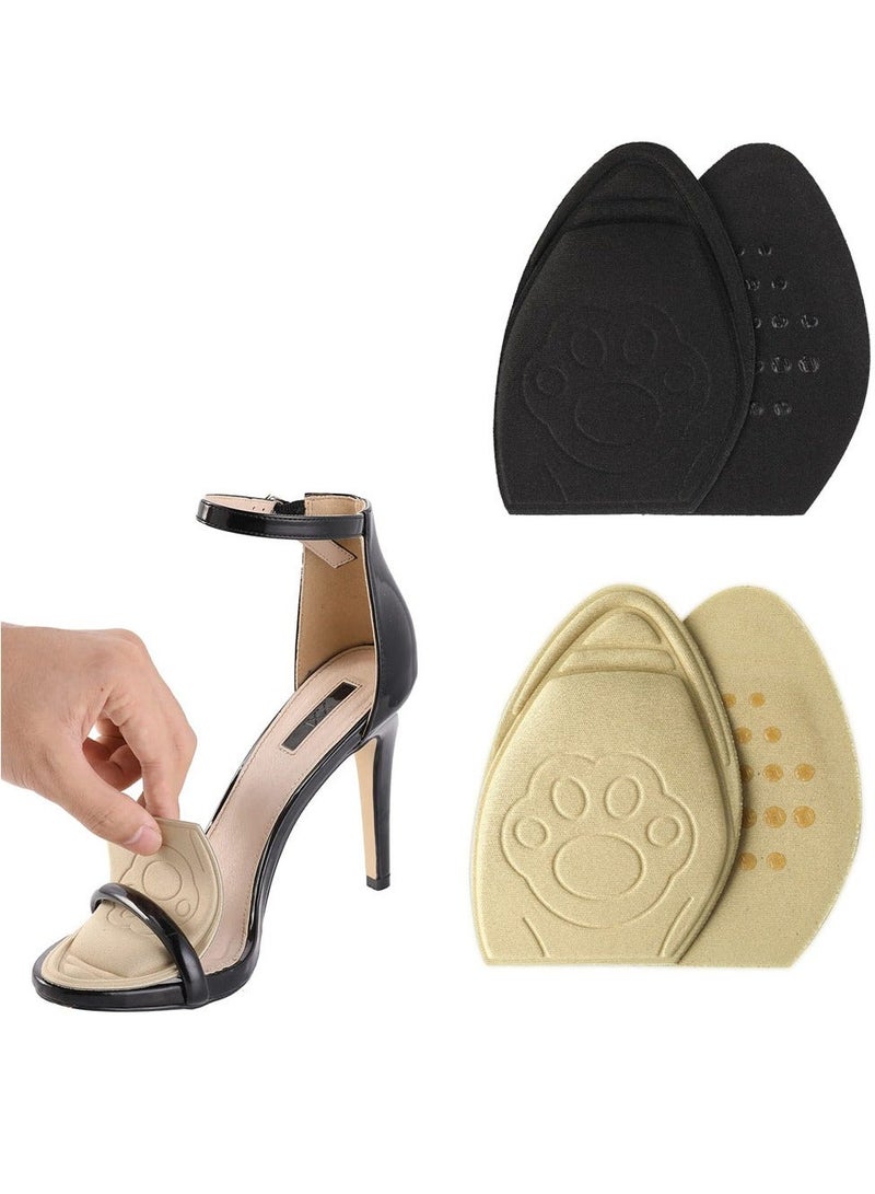 KASTWAVE Foot Cushion Pads, 2Pairs High Heel Memory Foam Ball of Support Cushions Metatarsal Forefoot Pads Pain Relief Insoles for Women's Heels Non-Slip Shoe Inserts - Image 1