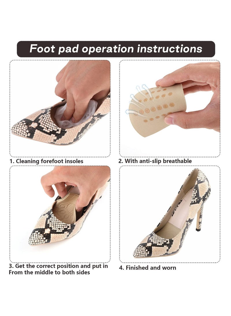 KASTWAVE Foot Cushion Pads, 2Pairs High Heel Memory Foam Ball of Support Cushions Metatarsal Forefoot Pads Pain Relief Insoles for Women's Heels Non-Slip Shoe Inserts - Image 5