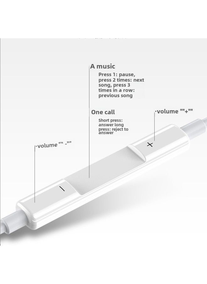 Generic - For Apple 3.5mm In-ear Wired Headphones Four-level Live Line Control Karaoke Type-c Digital Universal Wholesale-Color:3.5mm Interface White Porcelain Poor Sound Quality Is Not Recommended - Image 1