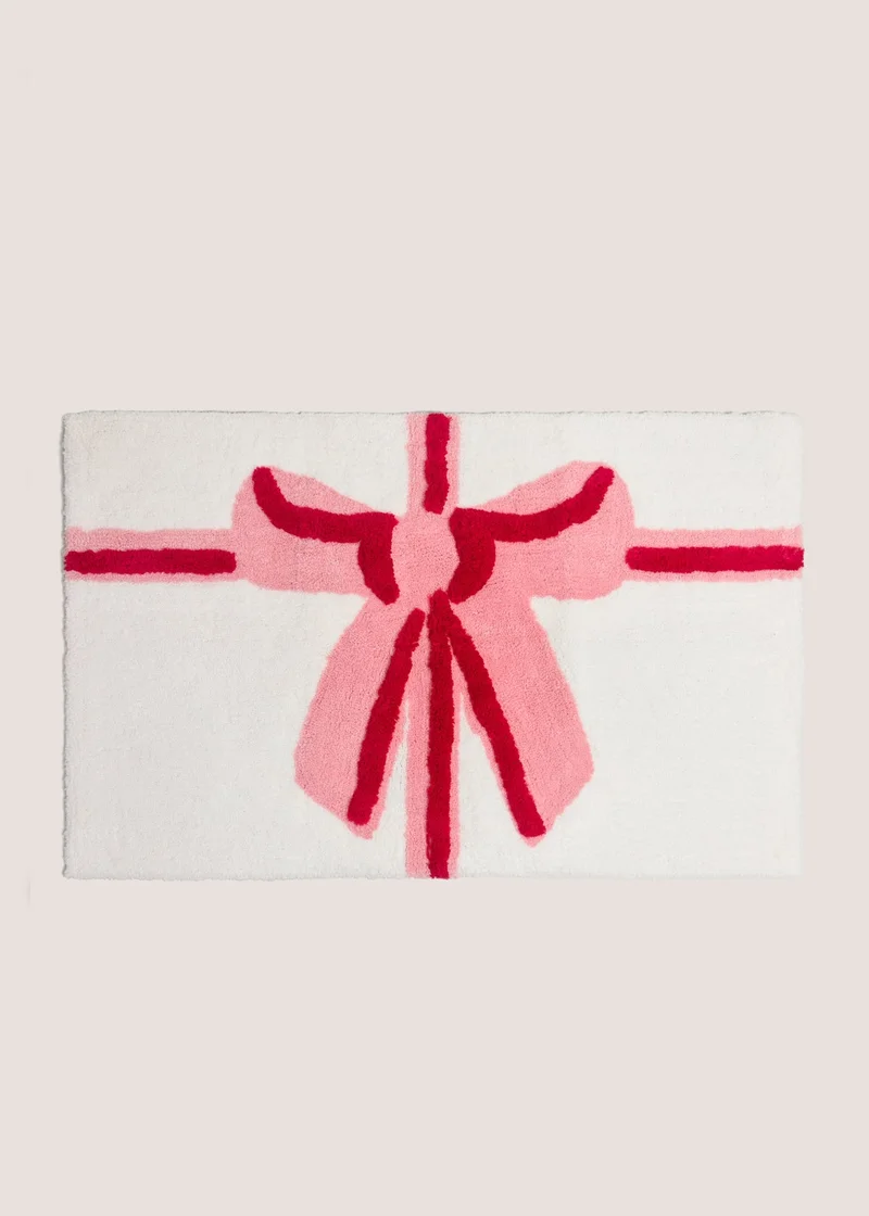 Matalan Pink Bow Bath Mat
