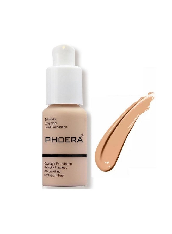 Phoera ® Full Coverage Foundation Soft Matte Oil Control Concealer 30Ml Flawless Cream Smooth Long Lasting (104 Buff Beige) - Image 1
