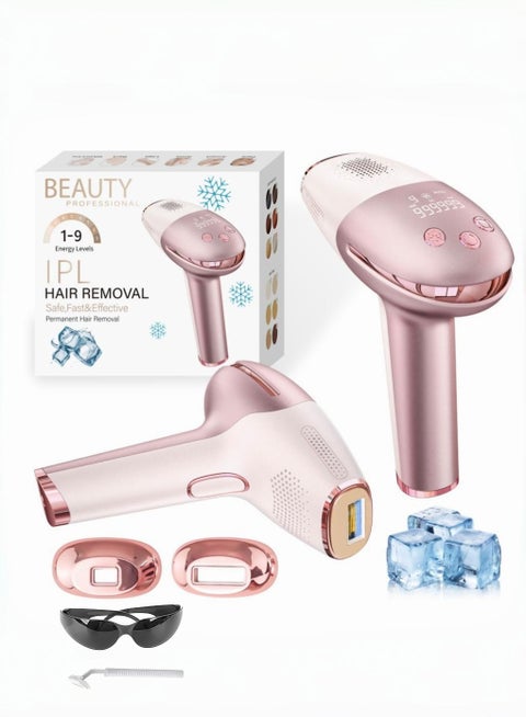 3-In-1 Home laser hair removal device with IPL technology and cooling function for painless hair removal/Skin rejuvenation/Remove spots and fine acne,Using photorejuvenation light source, infrared light activates collagen, reduces wrinkles and restores skin elasticity.