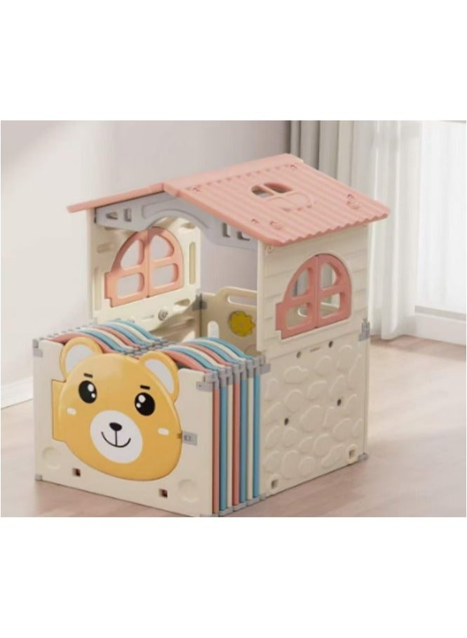 فول جوي غرفة العاب أطفال علي شكل دب  قابلة للطي  مع بيت لعب - Image 1