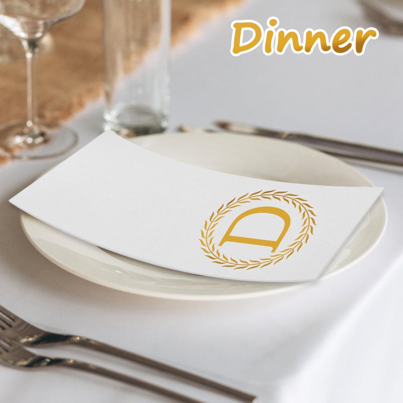 NFSQ 100 Gold Monogram Disposable Napkins - Letter D Hand Towels Decorative  Dinner Napkins for Guest  Monogrammed Hand Towels for Bathroom Wedding Birthday Party Baby Shower - Image 3