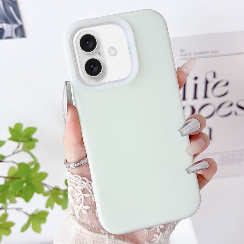 HuHa Protective Cover For iPhone 16 PC Hybrid Liquid Silicone Jelly Phone Case(Light Green) - Image 1
