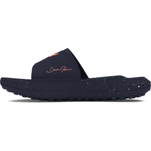 Under Armour Unisex Project Rock 3 Slides, (403) Midnight Navy/Midnight Navy/Flare Orange, 8, US - Image 5