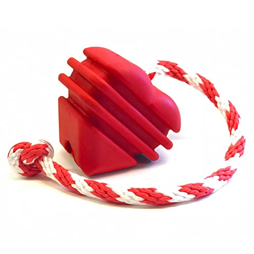 SodaPup MuttsKickButt Heart on a String Durable Dog Tug Toy Chew Toy Treat Dispenser Made in USA from NonToxic PetSafe Food Safe Natural Rubber for Bonding Exercise Training More - Image 1