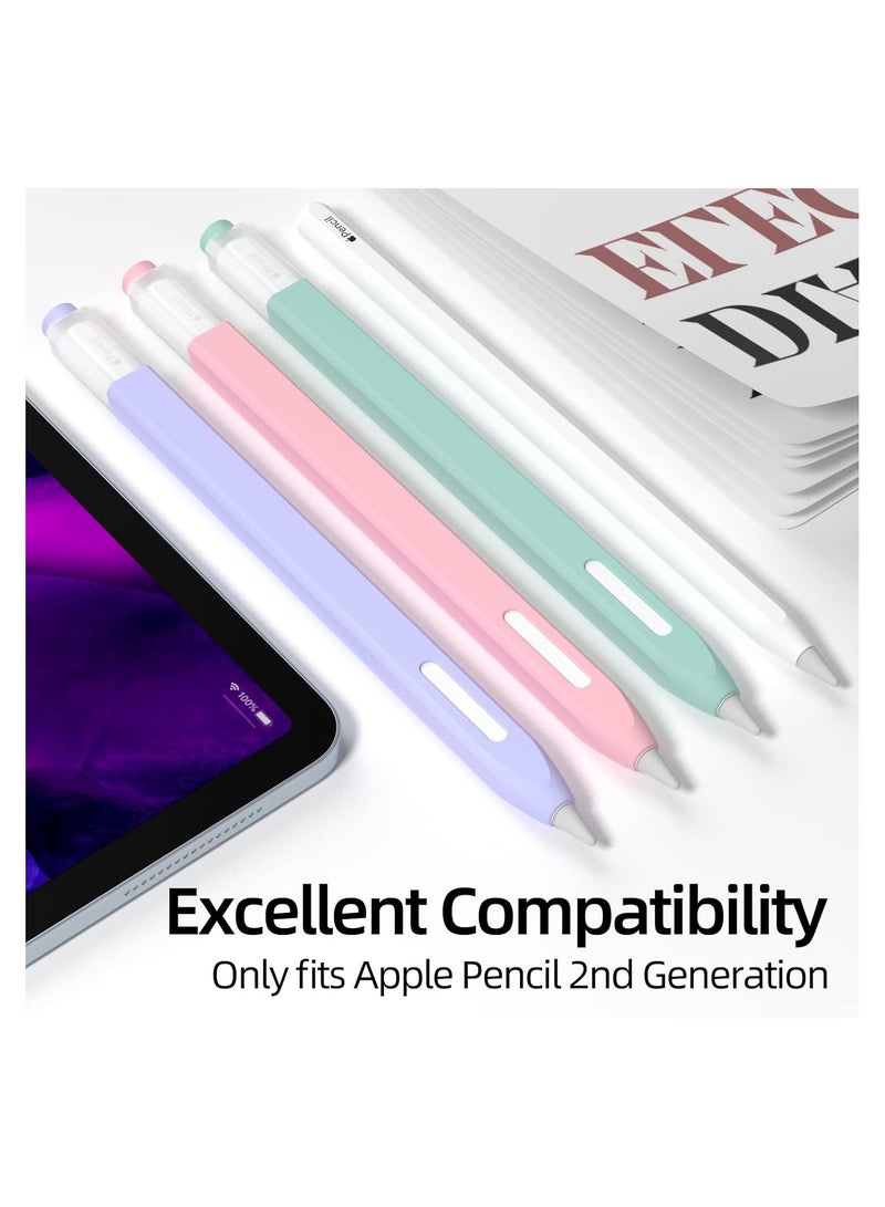 SOLARAE [3 Pack] Pencil Case for Apple Pencil 2nd Generation Case, Classic Design, Durable Silicone Case, [with 10 Silicone Tip Cover], for Apple Pencil 2nd Generation - Image 3