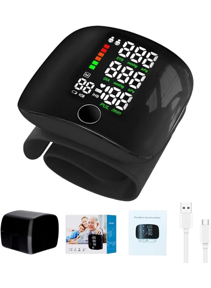 Wrist Blood Pressure Monitor, Digital Wrist Blood Pressure Monitor, LCD Display Blood Pressure Monitor, Adjustable Armband, For Home or Travel - Image 1