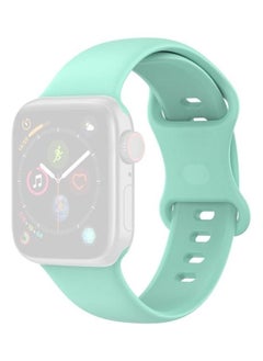 PROMASS Silicone Replacement Watchbands For Apple Watch Series 7/6/SE/5/4/3/2/1 41/40/38mm Size Large Teal Green 
