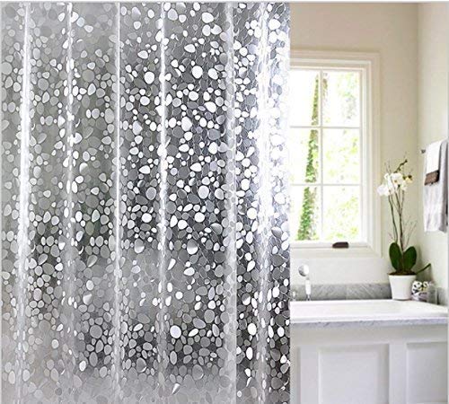 Unique productions PVC Abstract Shower Curtain with 8 Hooks, 54 X 84 Inches, Multicolour,Rod Pocket - Image 1