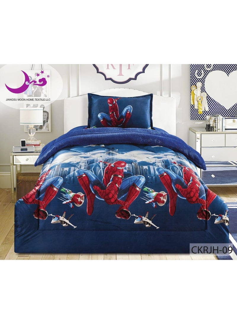 مون مفرش أطفال وجهين مخمل فرو 3 قطع من أجل شتاء دافئ لحاف مقاس 160*210