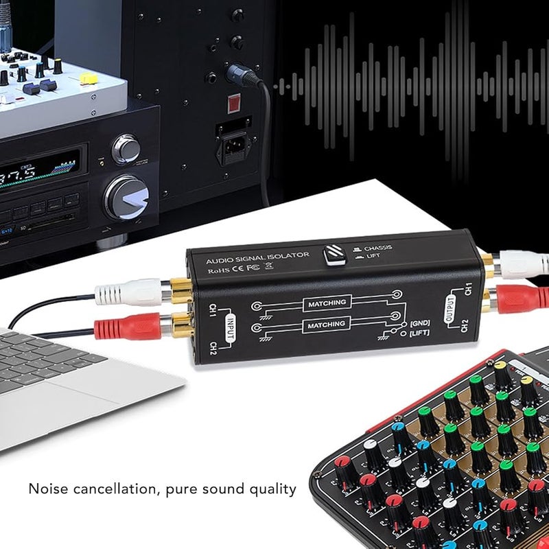 2 Channel Ground Loop Noise Isolator Eliminator for Car Audio Home Theater Stereo System - Image 2