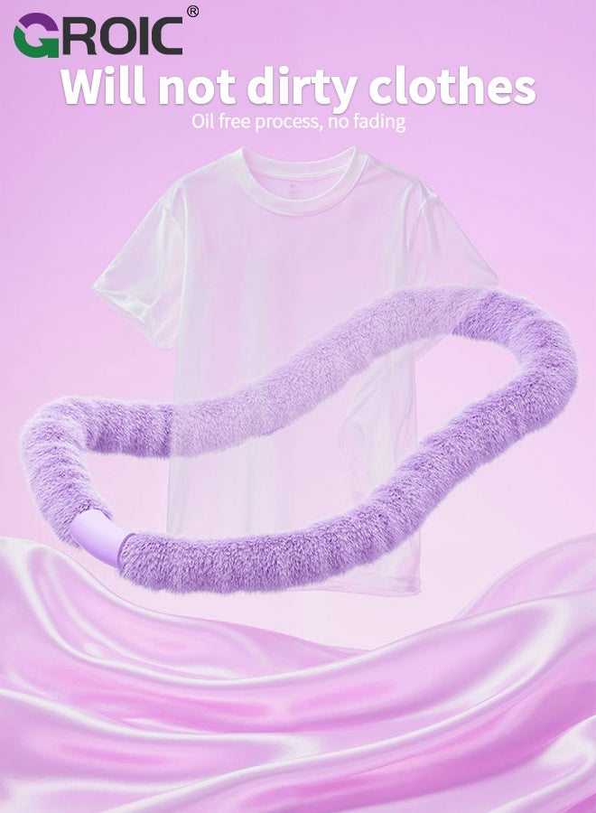 GROIC Weighted Soft Spring Hula Hoop for Adults, 2.5kg Soft Exercise Hoop for Weight Loss,Pain-Free Exercise & Fitness Hoop for Women Beginners Home Travel Gym Workout, Faux Rabbit Fur Hula Hoop(Purple) - Image 3