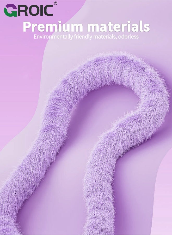 GROIC Weighted Soft Spring Hula Hoop for Adults, 2.5kg Soft Exercise Hoop for Weight Loss,Pain-Free Exercise & Fitness Hoop for Women Beginners Home Travel Gym Workout, Faux Rabbit Fur Hula Hoop(Purple) - Image 5