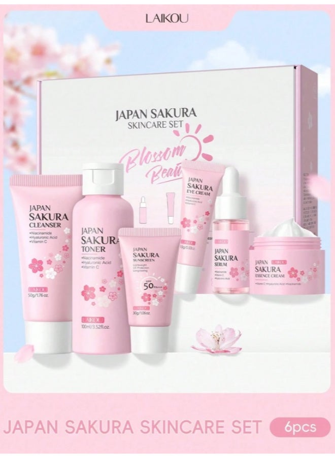 لايكو مجموعة العناية بالبشرة اليابانية المغذية بعمق من 6 قطع من بلوسوم بيوتي - Image 1