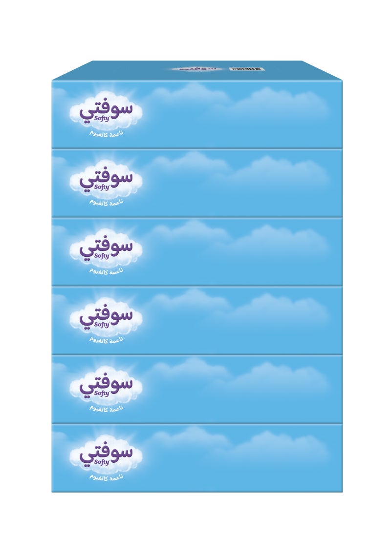 سوفتي منديل وجه طبقتين، ٧٦ منديل عبوة من 6 قطع - Image 1