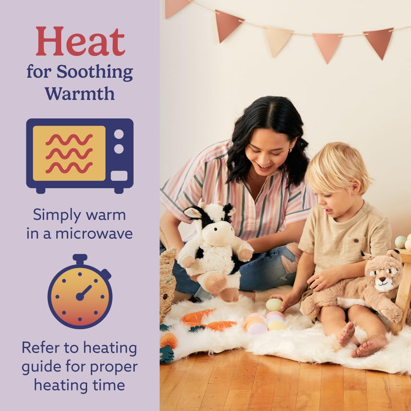 warmies Microwavable & Weighted Stuffed Animals, Black & White Cow - Heated Stuffed Animal Plushie for Warmth & Comfort - Cute Soft Plush Toys for Boys, Girls, Babies & Toddlers - Image 4