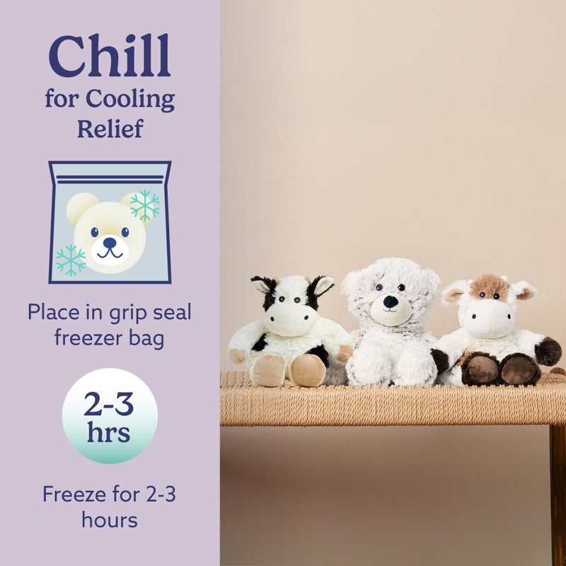 warmies Microwavable & Weighted Stuffed Animals, Black & White Cow - Heated Stuffed Animal Plushie for Warmth & Comfort - Cute Soft Plush Toys for Boys, Girls, Babies & Toddlers - Image 5