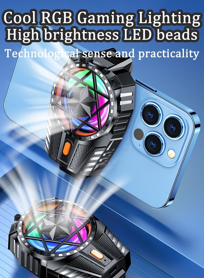 Phone Cooler with Dazzle Light High Speed Fan Noiseless Mobile Cooling Fan Cellphone Radiator for Mobile iPhone/Android Smartphone for Tiktok Playing Games  - Image 5